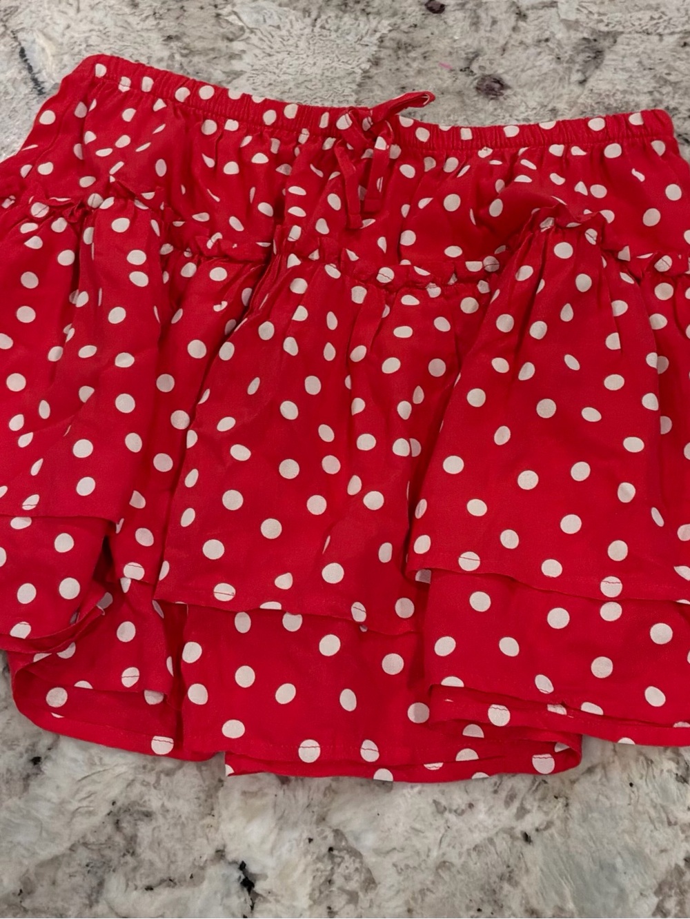 Old Navy Red Polka Dot Ruffle Mini Skirt